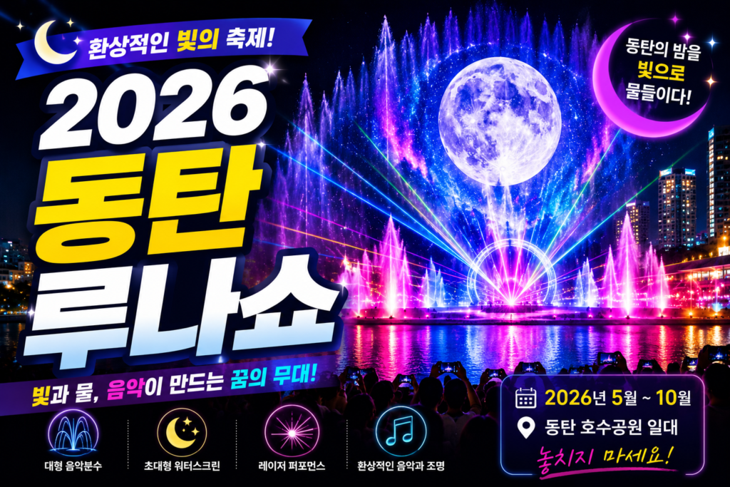 2026 동탄 루나쇼 총정리 일정 장소 명당 및 주차 꿀팁 완벽 가이드 썸네일