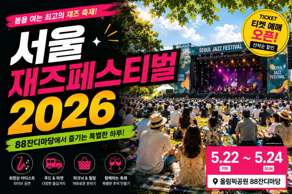 2026 서울재즈페스티벌 완벽 가이드 라인업 예매 성공 팁 및 준비물 총정리 썸네일