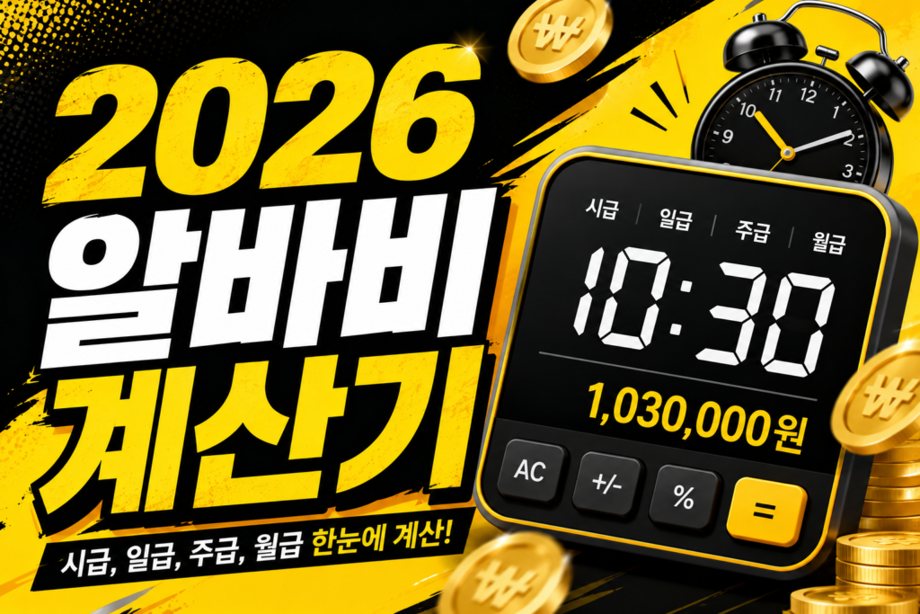 2026 알바비 계산기 주휴수당 포함 실수령액 및 지급 조건 완벽 가이드 썸네일