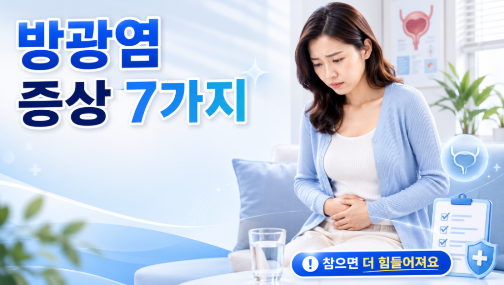 방광염 증상과 재발 예방 생활습관을 설명하는 여성 건강 정보 썸네일