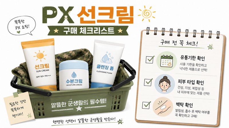 PX 선크림 구매 전 체크리스트 피부 타입 유통기한 확인 이미지