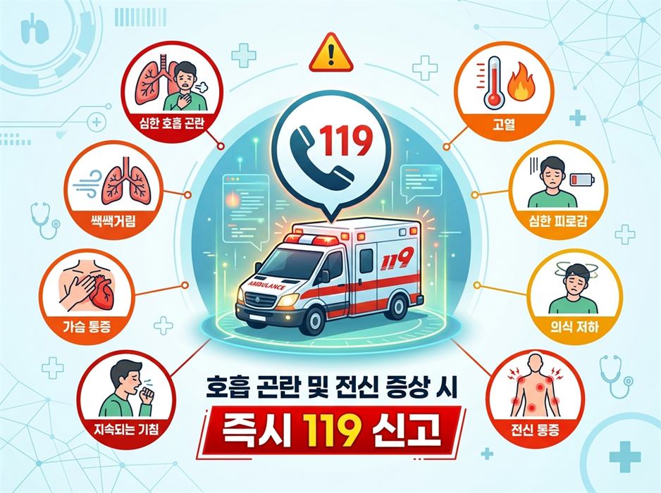 해파리 쏘임 후 호홉곤란 및 전신 증상시
즉시 119 신고